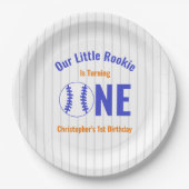 Rookie Baseball 1e verjaardag Papieren Bordje (Voorkant)