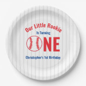 Rookie Baseball 1e verjaardag Papieren Bordje (Voorkant)