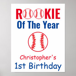 Rookie Baseball 1e verjaardag Poster