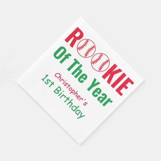 Rookie Baseball 1e verjaardag Servet (Hoek)