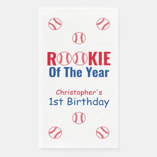 Rookie Baseball 1e verjaardag Servet (Voorkant)