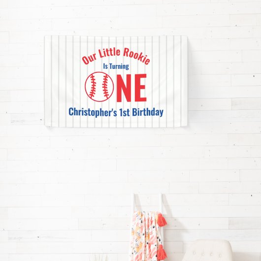 Rookie Baseball 1e verjaardag Spandoek (Insitu)
