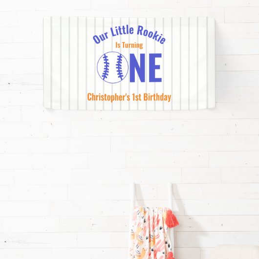 Rookie Baseball 1e verjaardag Spandoek (Insitu)