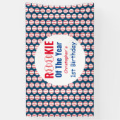 Rookie Baseball 1e verjaardag Spandoek (Verticaal)