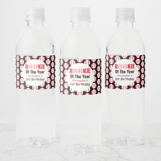 Rookie Baseball 1e verjaardag Waterfles Etiket (Flessen)