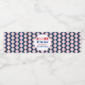 Rookie Baseball 1e verjaardag Waterfles Etiket (Enkel label)