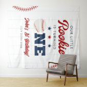 Rookie Baseball 1st Birthday Photo Backdrop Wandkleed (In Situ (horizontaal))