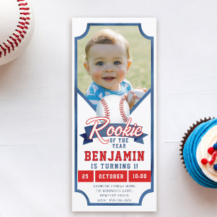 Rookie Baseball Foto Blue Boy 1st Verjaardag Uitno