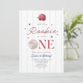 Rookie Baseball pet Boys 1st Birthday Kaart (Staand voorkant)