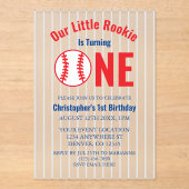 Rookie Baseball Uitnodiging eerste verjaardag (Voorkant)