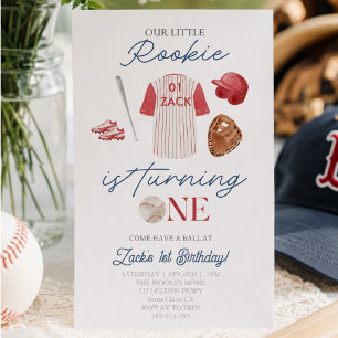 Rookie Baseball Uniform Boys 1e verjaardag Kaart