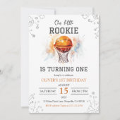 Rookie Basketbal 1e verjaardag uitnodiging (Voorkant)