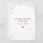 Rookie Basketbal 1e verjaardag uitnodiging (Achterkant)