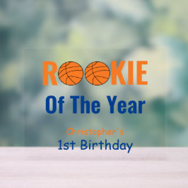 Rookie Basketball 1e verjaardag Acryl Bord