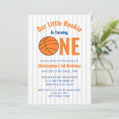 Rookie Basketball 1e verjaardag Kaart (Staand voorkant)