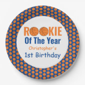 Rookie Basketball 1e verjaardag Papieren Bordje (Voorkant)
