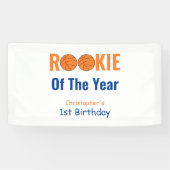 Rookie Basketball 1e verjaardag Spandoek (Horizontaal)