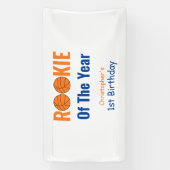 Rookie Basketball 1e verjaardag Spandoek (Verticaal)
