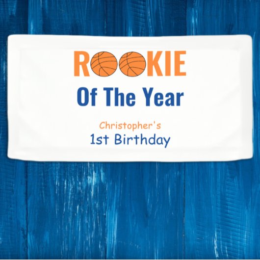 Rookie Basketball 1e verjaardag Spandoek