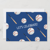 Rookie Batter Up Blue Baseball Foto Verjaardag Kaart (Achterkant)