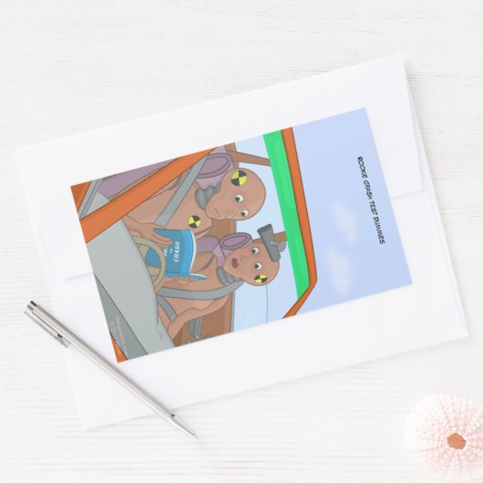 Rookie Crash Test Dummies Rechthoekige Sticker (Envelop)