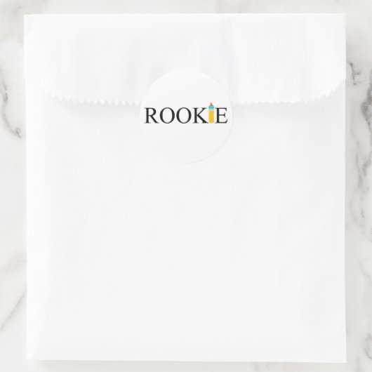 Rookie (Fles) Ronde Sticker (Tas)