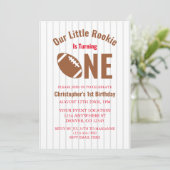 Rookie Football 1e verjaardag Kaart (Staand voorkant)