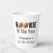 Rookie Football 1e verjaardag Papieren Bekers (Voorkant)