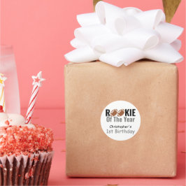 Rookie Football 1e verjaardag Ronde Sticker