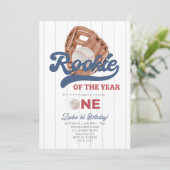 Rookie Honkbal handschoen Jongens 1e Verjaardag Kaart (Staand voorkant)