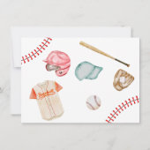 Rookie honkbal rood blauw 1e verjaardag Foto Kaart (Achterkant)