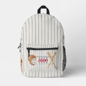  rookie honkbal rood blauw grijs strepen bedrukte rugzak (Voorkant)