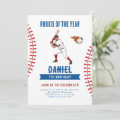 Rookie honkbal verjaardagsfeestje kaart (Staand voorkant)