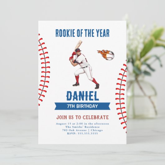 Rookie honkbal verjaardagsfeestje kaart (Staand voorkant)