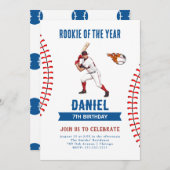 Rookie honkbal verjaardagsfeestje kaart (Voorkant / Achterkant)