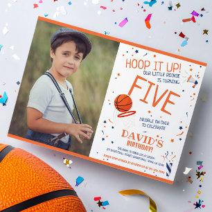 Rookie Hoop It Up Basketbal Foto Verjaardag Kaart
