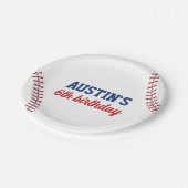 Rookie Jaar Baseball Verjaardag Papieren Bordje (Gekanteld)