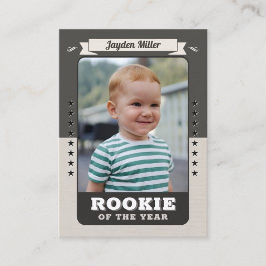 Rookie Jaar Basketbal 1e Verjaardag Trading Kaart Contactkaartje (Voorkant)