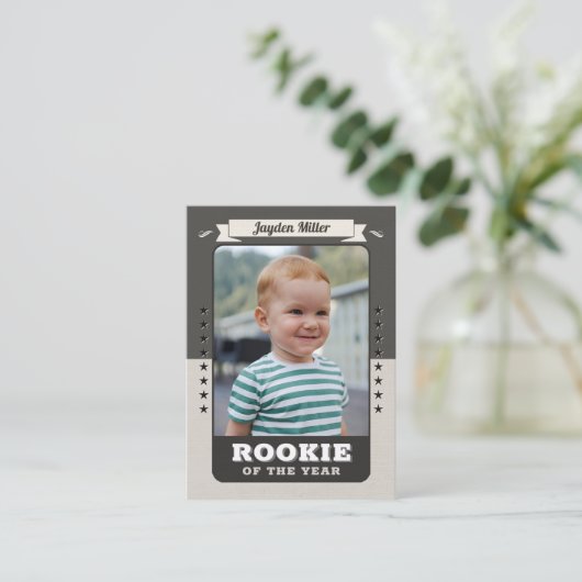 Rookie Jaar Basketbal 1e Verjaardag Trading Kaart Contactkaartje (Staand voorkant)