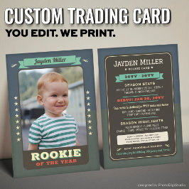 Rookie Jaar Honkbal 1e Verjaardag Trading Kaart Contactkaartje