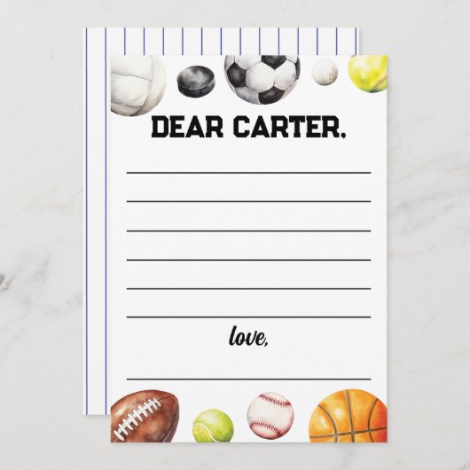 Rookie Jaar Sport Verjaardag Tijd Capsule Kaart (Voorkant / Achterkant)