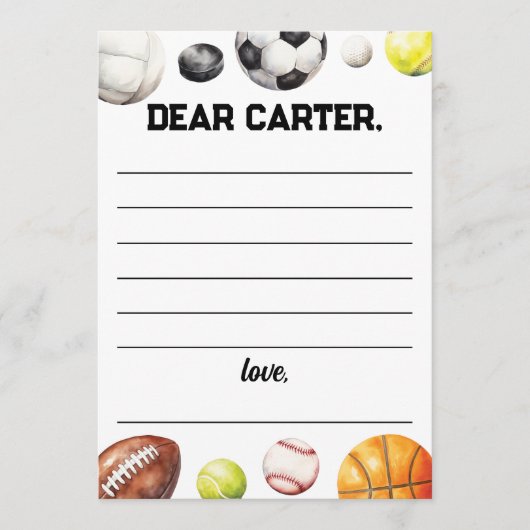 Rookie Jaar Sport Verjaardag Tijd Capsule Kaart (Voorkant)