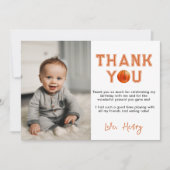 Rookie of the Year 1e Verjaardag Basketbal Bedankkaart (Voorkant)