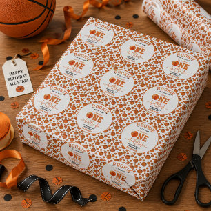 Rookie of the Year 1e verjaardag Basketbal  Cadeaupapier