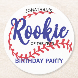 Rookie of the Year 1e verjaardag honkbal Ronde Kartonnen Onderzetter