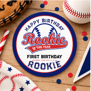 Rookie of the Year 1e verjaardag honkbal Ronde Sticker