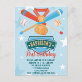 Rookie of the Year Baseball 1e verjaardag Briefkaart (Voorkant)