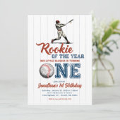 Rookie of the Year Baseball 1st Birthday Kaart (Staand voorkant)