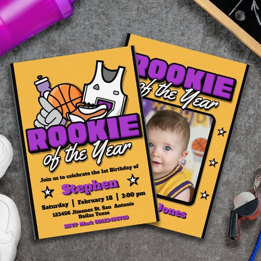 Rookie of the Year - Boy First Birthday Basketball Kaart