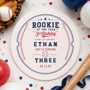 Rookie of the Year-honkbal 3e verjaardagsfeestje Ronde Sticker
